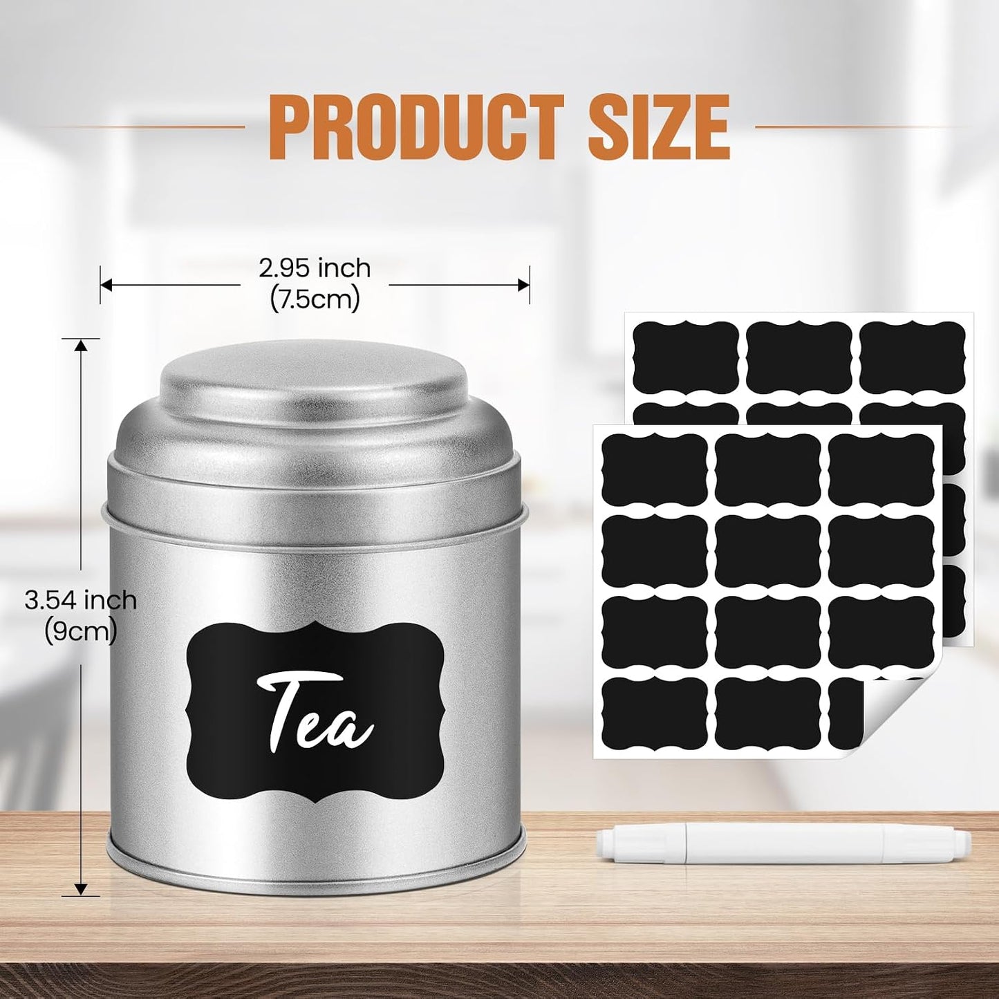 TRISCO Tea Tin with Airtight Double Lids for Loose Leaf Tea Storage, 8 Oz Kitchen Small Tin Can and Tea Canister for Tea Coffee Sugar Candy Spices (12 Pcs)
