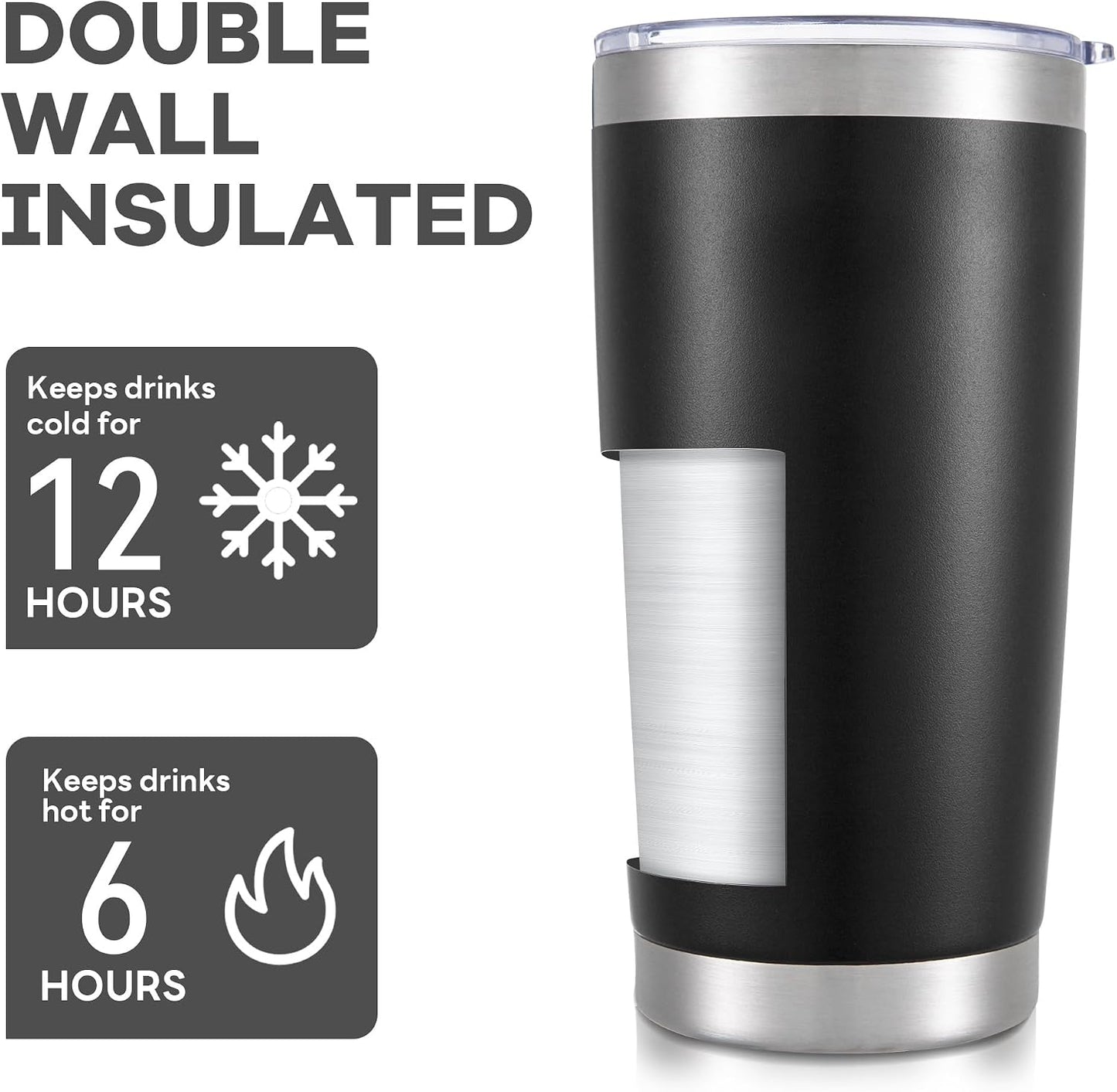 20 oz Tumbler with Lid Stainless Steel Insulated Tumblers Bulk Cups Mug