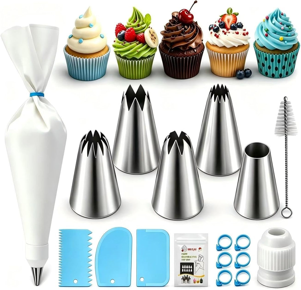 17 Pcs Large Piping Tips Set