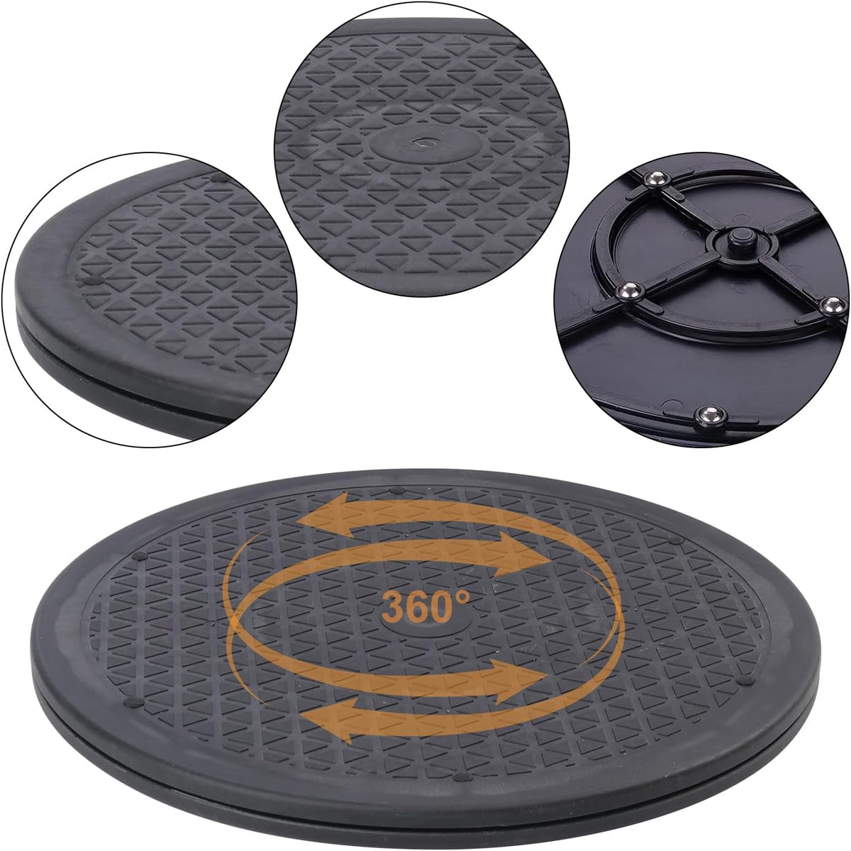 6 Pack 12 Inch Lazy Susan Turntable, Heavy Duty Lazy Susan Turntable Organizer, Premium 12 Inch Rotating Swivel Stand for Table Top, Kitchen, and More