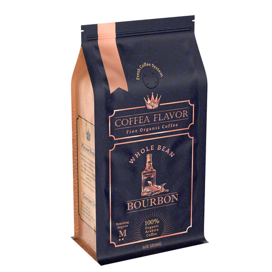 Bourbon Flavored Whole Bean Coffee – 100% Arabica, Single Origin, Medium Roast, Rich and Smoky Flavor, Naturally Sweetened –