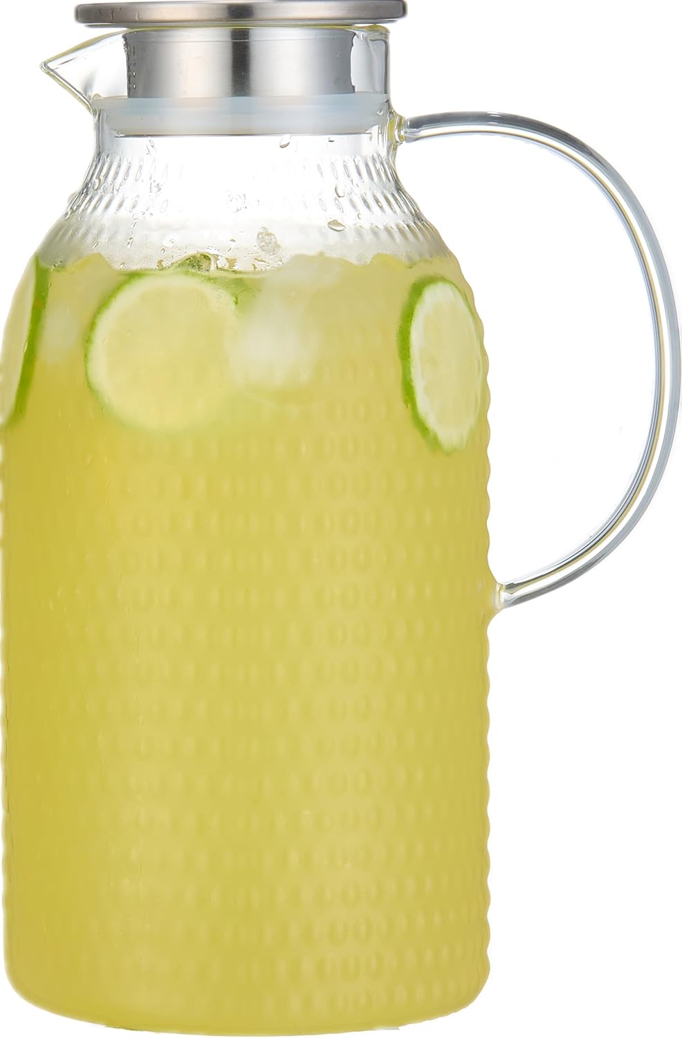 Karafu 3 Liter/100 Oz Glass Pitcher with Lid, Easy Clean Heat Resistance Borosilicate Glass Jug for Hot/Cold Water, Milk, Ice Tea and Juice Beverage