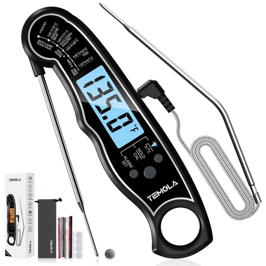 TEMOLA Meat Thermometer, Instant Read Food Thermometer for Cooking, Digital Food Thermometer with LCD Backlight for Candy