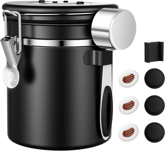 ShanSon Coffee Canister Airtight Coffee Container Stainless Steel Coffee Bean Storage Container with Scoop Coffee Canister
