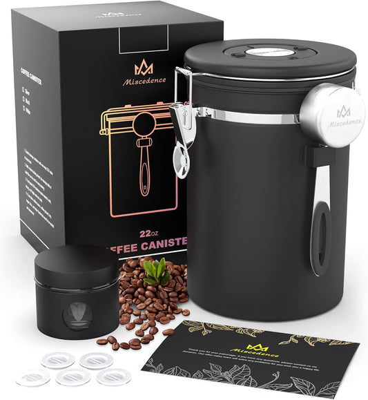 Coffee canister set for ground coffee with Date Tracker Travel Coffee jar,Stainless Steel Kitchen Food Airtight storage