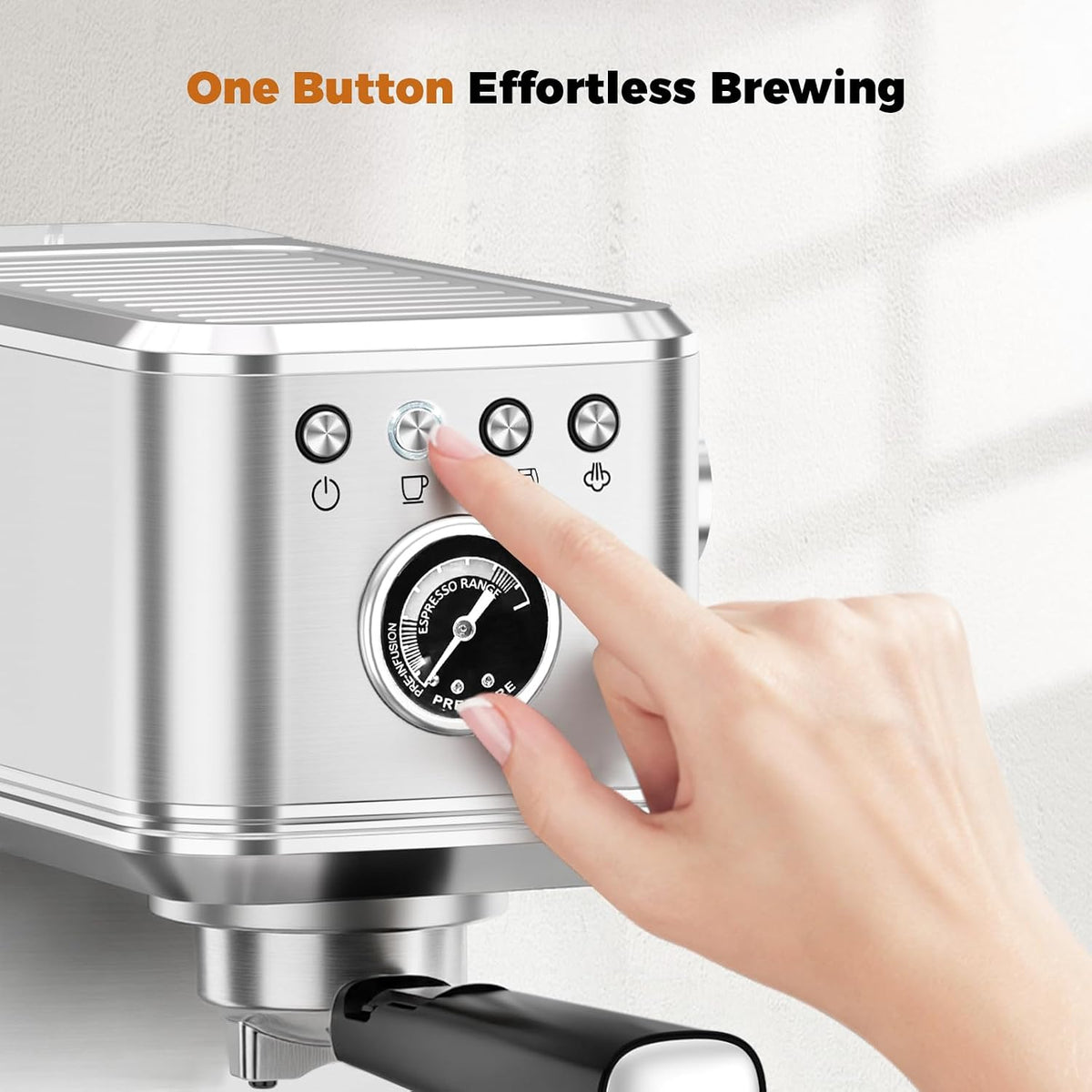 CHULUX Elite Espresso Machine for Latte, Americano and Iced Coffee, Silver