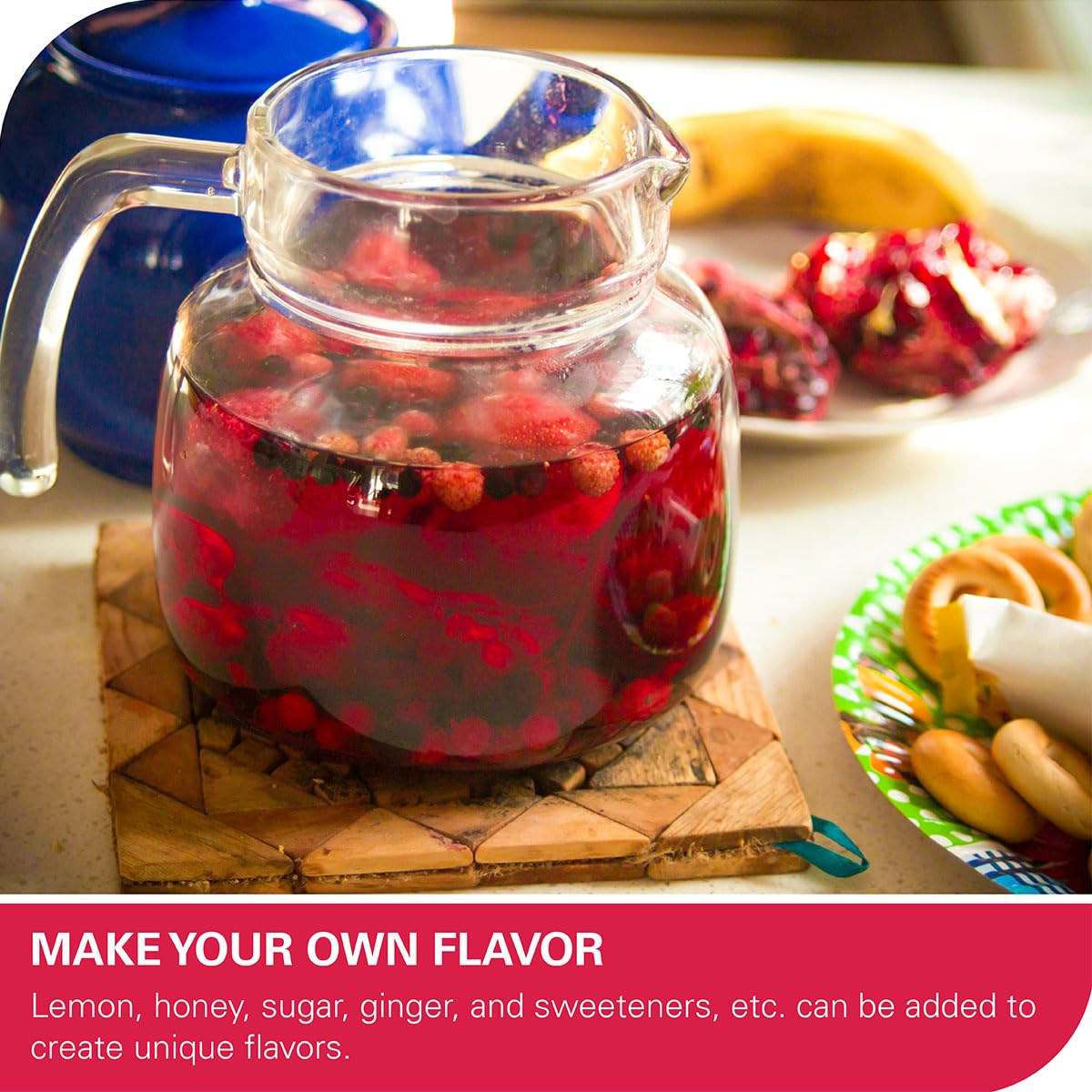 WT WEETEE Hibiscus Tea Bags 100ct, Cold Brew Friendly Pure Hibiscus Flowers | Tangy &amp; Refreshing, 100% Dried Hibiscus Petals with No Additives, Caffeine-Free, Antioxidant-Rich Daily Tea for Hot or Iced