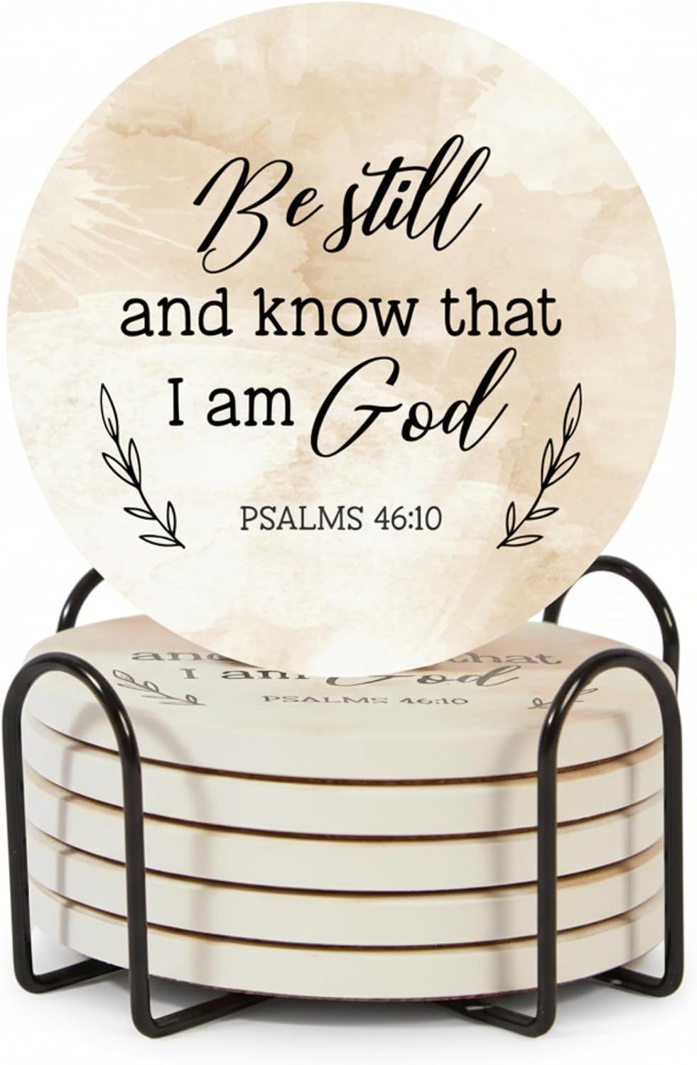 Christian Coasters Set of 6 with Holder