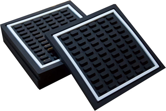 Highball & Chaser Coasters, 12in x 6in. 1cm (6 Pack) Thick Durable and Stylish Bar Mat for Spills, Service Mat for Coffee,