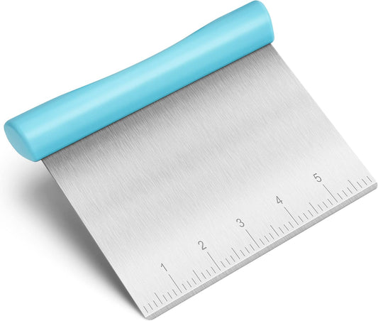 Rainspire Bench Scraper, Stainless Steel Dough Scraper, Pastry Scraper, Pizza and Dough Cutter Multi-Purpose