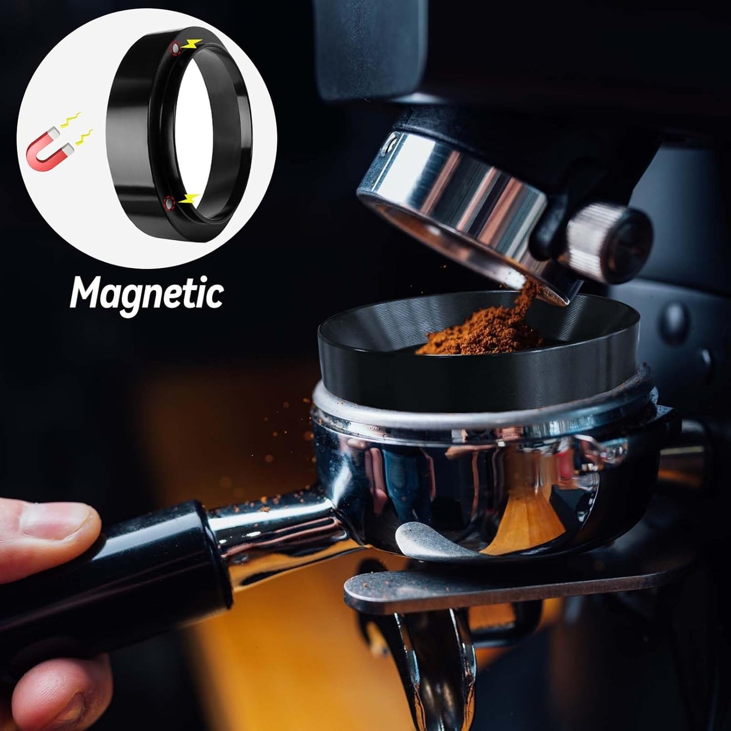 Espresso Tamper, Coffee Tamper with Espresso Distribution Tool, Espresso Tamper Mat, Espresso Dosing Funnel, Espresso Accessories, Wdt Tool Espresso, 51mm Espresso Tamper for Espresso Coffee Machine