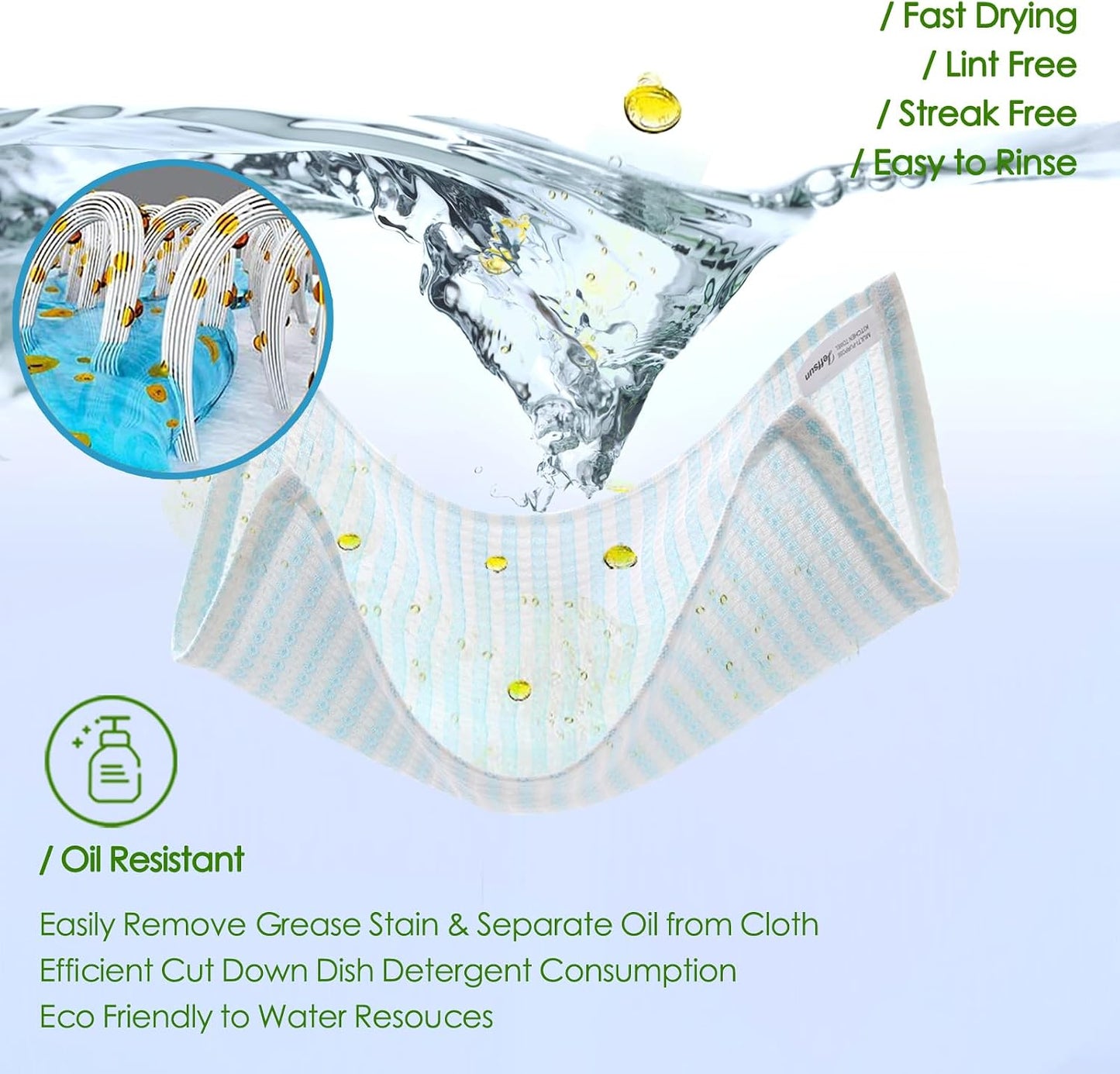 Dish Cloths 12 Pack,Waffle Reusable Cleaning Cloths,14''x10'',Multi-Color
