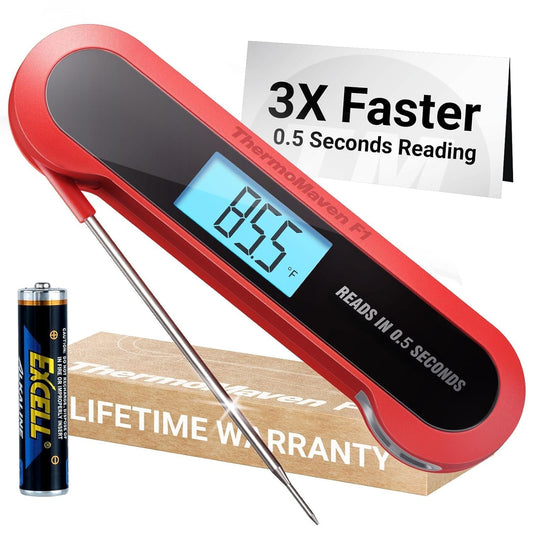 Professional 3X Faster 0.5sec Instant Read Meat Thermometer Digital, High Accuracy ±0.5°F, IP67 Waterproof, Auto Wake/Sleep &amp; Rotate Display, NSF &amp; NIST Certified, Backlight Fry Oil Candy Thermometer