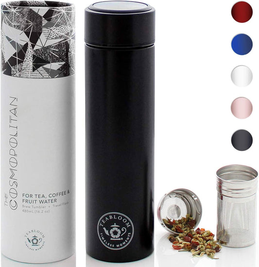 Teabloom - The ORIGINAL All-Brew Travel Tumbler & Thermos | OPRAH’s Favorite | 16oz/480ml Insulated Water Bottle/Tea