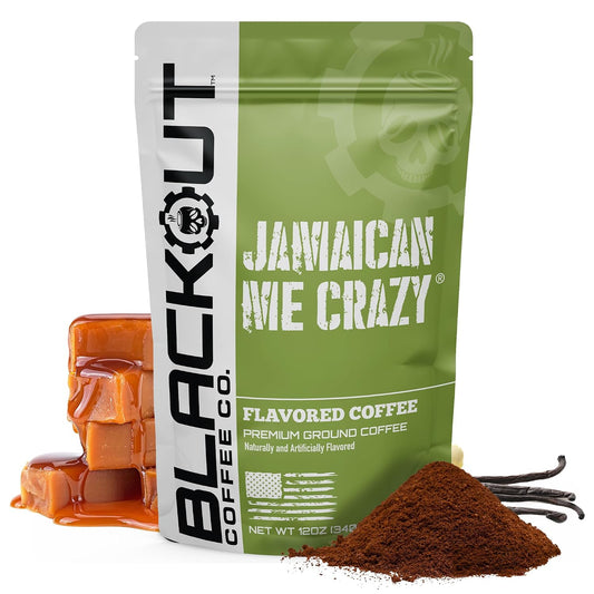 Blackout Coffee Ground Coffee – Freshly Roasted 12oz Bag. (Jamaican Me Crazy, Medium Roast)