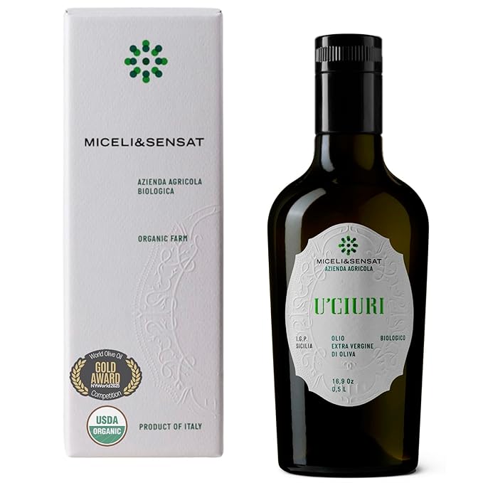 Fruity Medium Organic 500+ mg/kg Polyphenols Rich Italian Extra Virgin Olive Oil from Italy, 2025 Gold Award, High Antioxidants Peppery Finish, Sicily Certified Origins, Cold Pressed - 16.9 fl oz