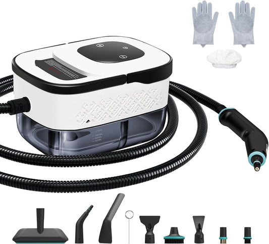 Handheld Pressurized Steam Cleaner. 4Bar for Home, Kitchen, Bathroom, 15s Heat-Up, 6 Adjustable Levels, Large 42.27oz Tank,