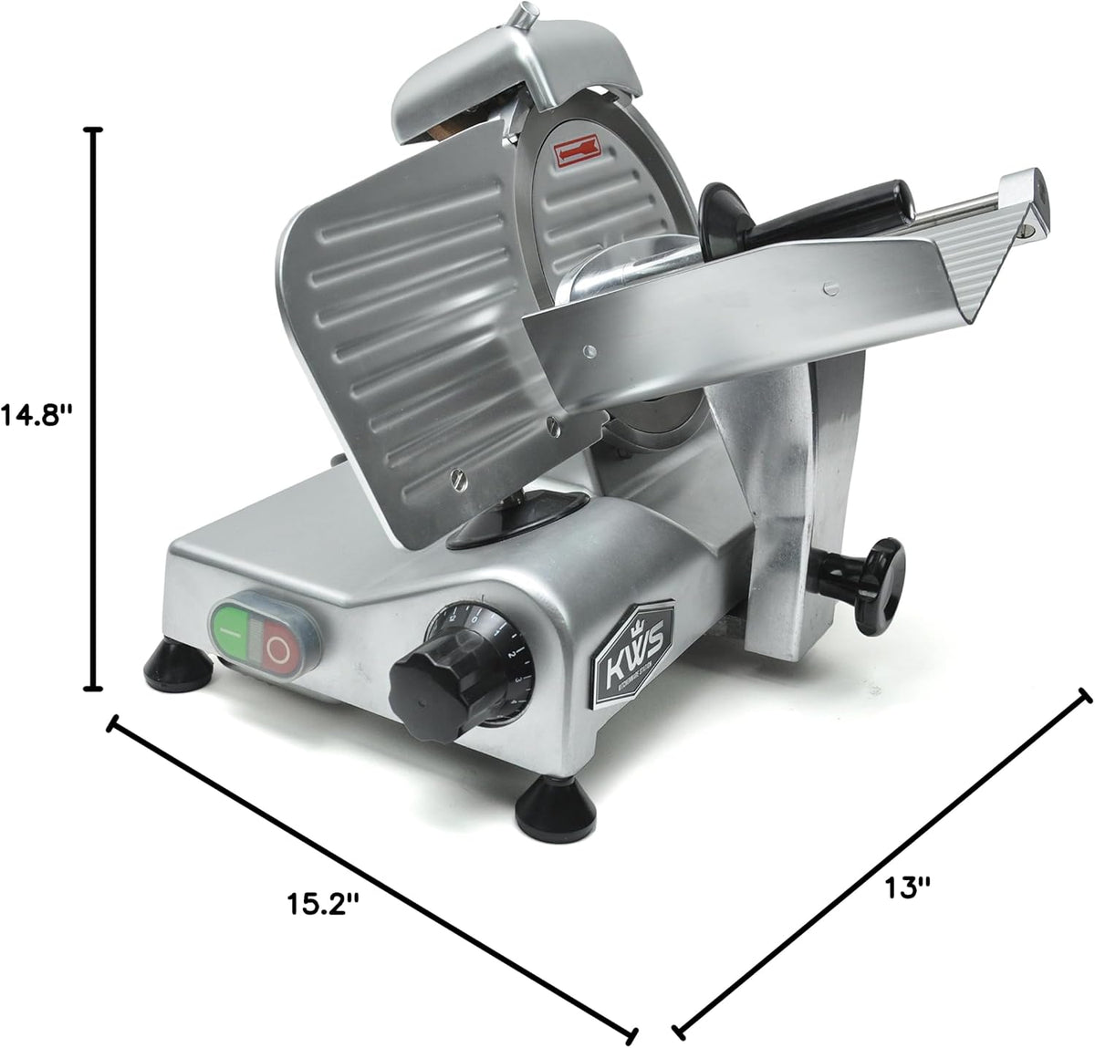 KWS Premium MS-6SS 200W Electric Compact Slicer 7.67 Inch Stainless Steel Blade, Frozen Meat/Deli Meat/Cheese/Food Slicer Low Noises Commercial and Home Use