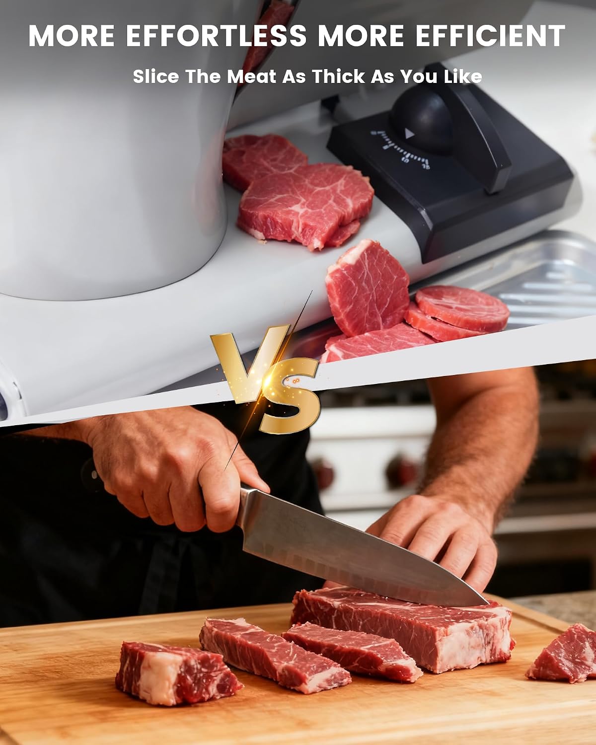 Pterying 200W Electric Meat Slicer, 2 Removable 7.5" Stainless Steel Blades