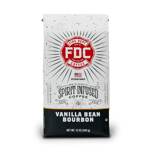 Fire Department Coffee - Vanilla Bourbon Coffee - Gives Back to Firefighters - Vanilla Bean Bourbon Infused - Ground Medium