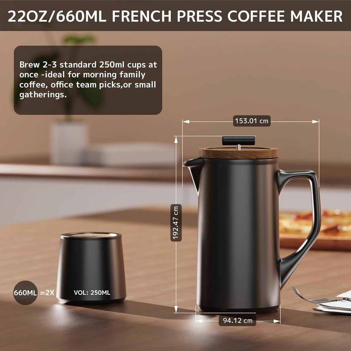Ceramic French Press 22oz