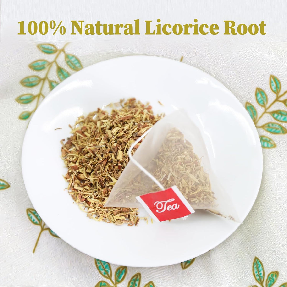 FullChea - Licorice Root Tea Bags, 40 Count, Premium Licorice Root | Naturally sweet herbal infusion, caffeine-free, traditionally enjoyed for digestion and respiratory wellness