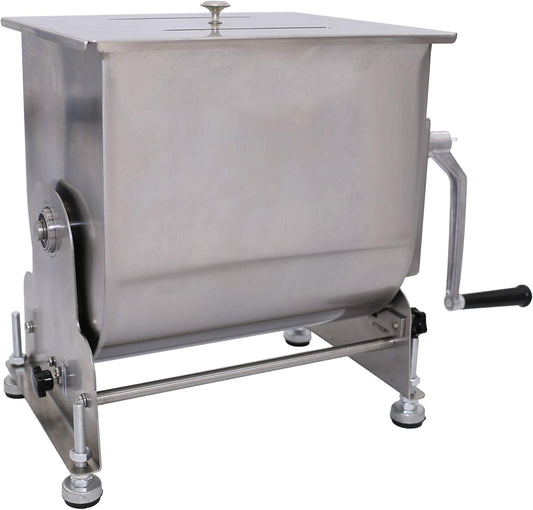 Commercial Stainless Steel 60-Pound/30-Liter Capacity Tilt Tank Manual Meat Mixers,(Mixing Maximum 45-Pound for