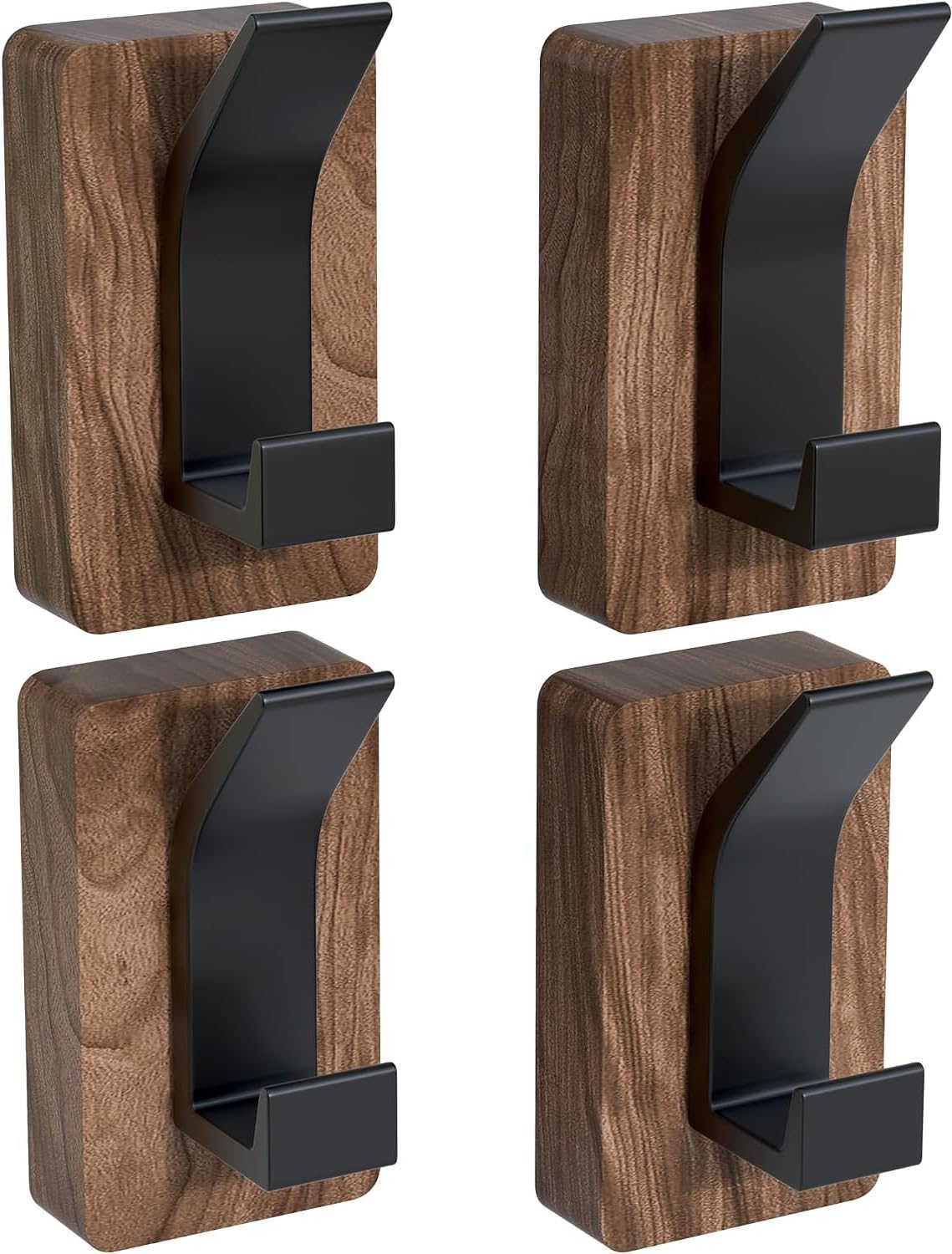 Coat Hooks Wall Mount: Walnut Wood Heavy Duty Wall Hooks