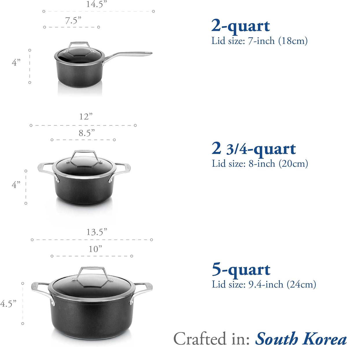 TECHEF - Onyx Collection - 5-quart Soup Pot with Glass Lid, coated with New Teflon Platinum Non-Stick Coating (PFOA Free) (5-quart)