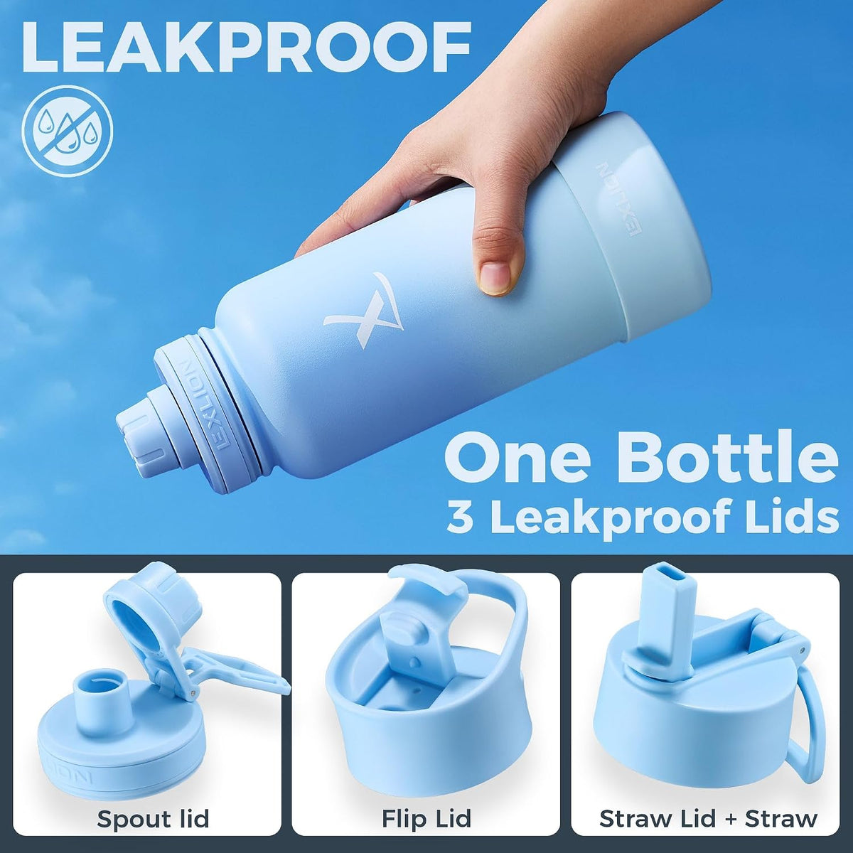 Lexlion Tea Infuser Water Bottle 22 Oz