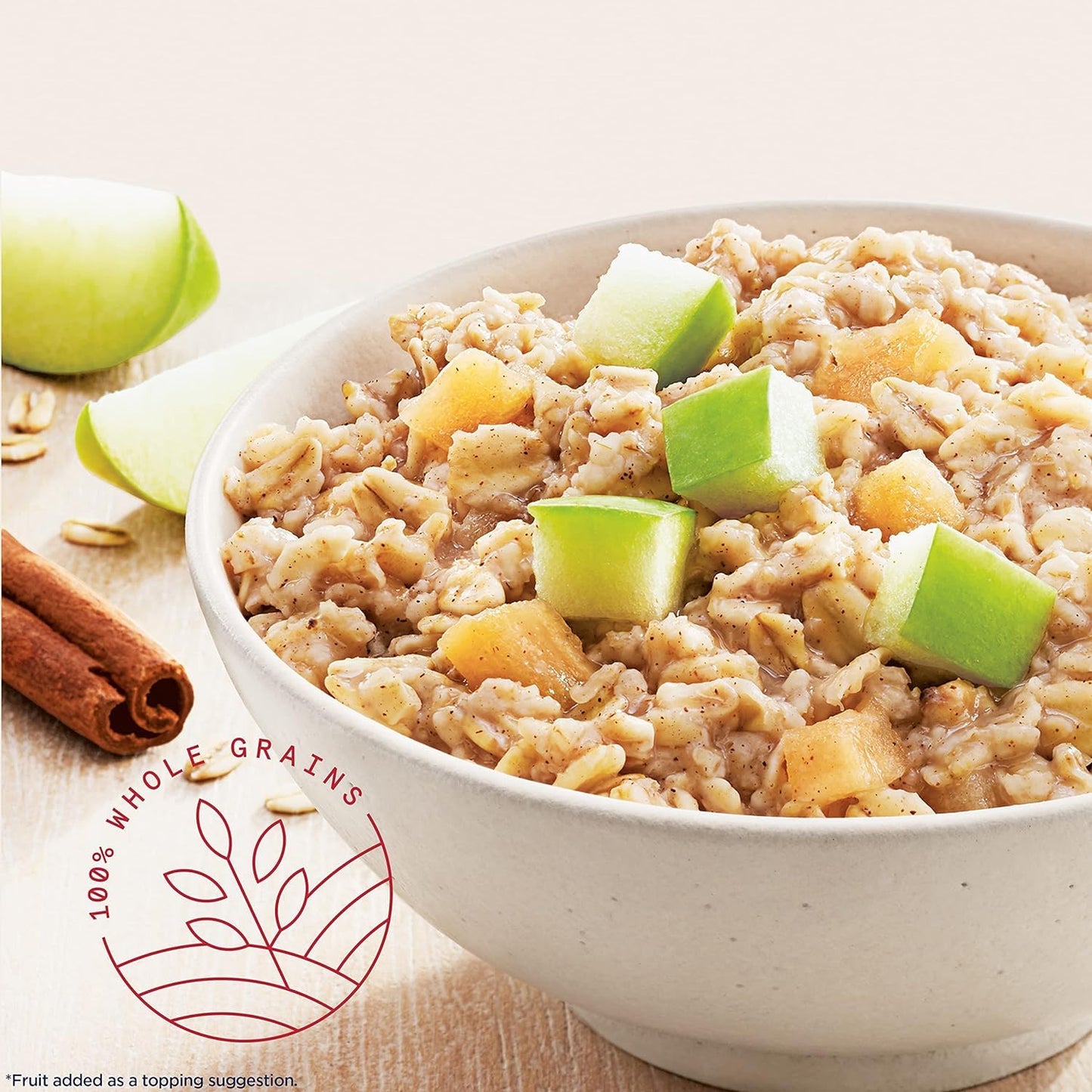 Quaker Protein Instant Oatmeal, Apple Cinnamon, 12g Protein per Serving, Whole Grains, No Artificial Flavors, No Added Colors, 1.76 oz Packets, (24 Pack)