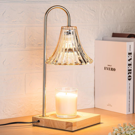 Candle Warmer Lamp with Timer, Candle Wax Warmer Flower Lamp Dimmable, Birthday Day Gifts for Mom Women, Home Fragrance