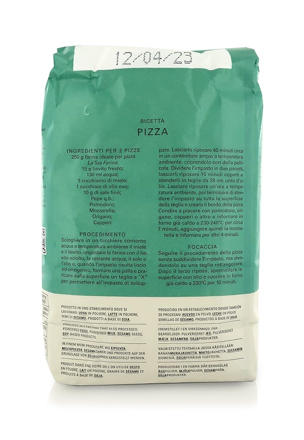 Molino Pasini Soft Wheat Flour Type "0" Ideal for Pizza, Origin: Italy, 1 Kg / 2.20 Lb