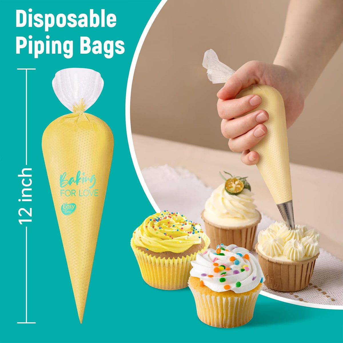 100PCS 12 Inch Disposable Anti Burst Thick Piping Bags