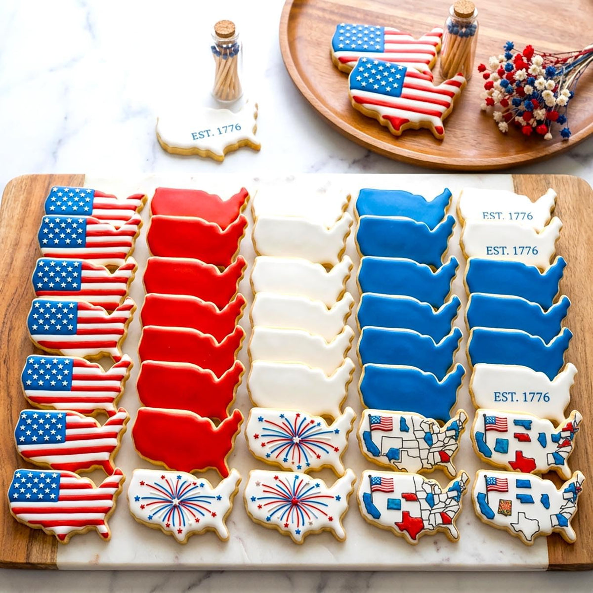 4th of July Cookie Cutters 8Pcs Large Size for Celebration