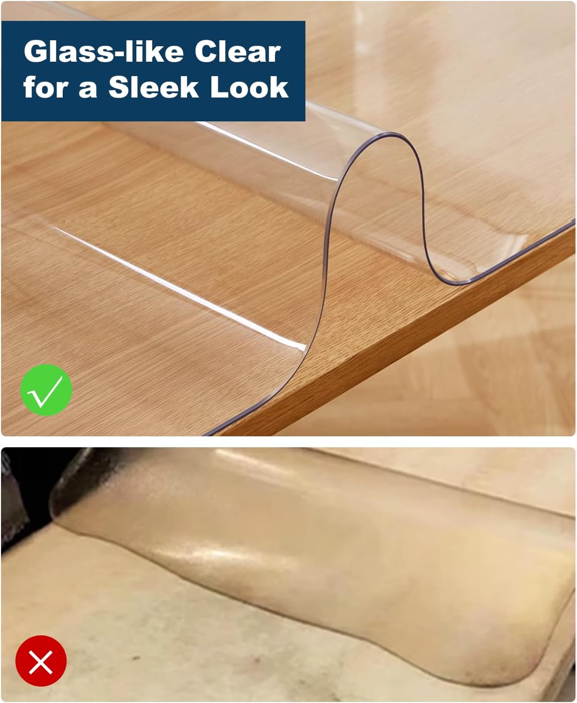 24" x 48" Crystal Clear Plastic Table Cover Protector