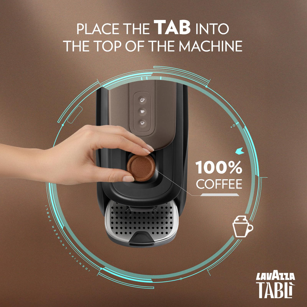 Lavazza Tabli Espresso Machine, works with 100% Coffee Tabs (Brown)