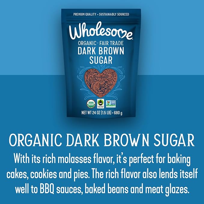 Wholesome Fair Trade Organic Dark Brown Sugar, 24oz, 3-Pack