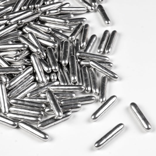 Silver Rods Sprinkles, Sugar Sprinkles For Cake Decorating, 150g/5.29oz, Food Grade, Ice Cream Decoration, Cupcake Toppers,
