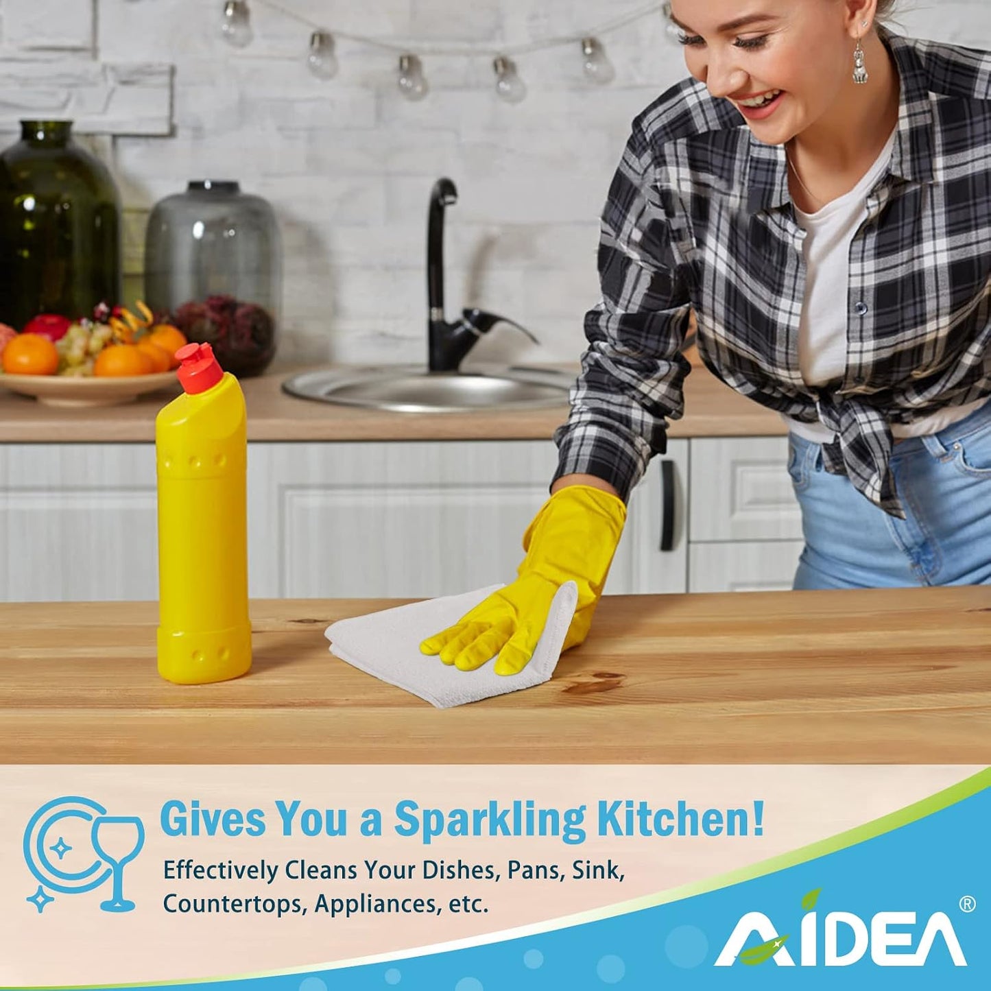AIDEA White Microfiber Cleaning Cloth 50PK, Absorbent Cleaning Rags 12"x12"