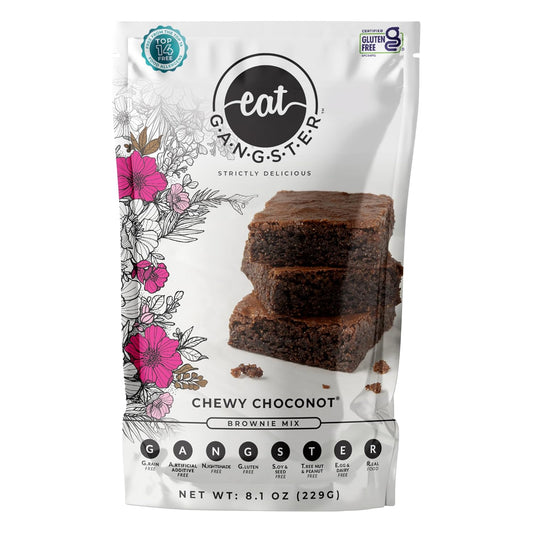 eat G.A.N.G.S.T.E.R. Chewy Choconot Brownie Mix - Allergy-Friendly Baking Mix, Grain-Free, No Dairy, Nuts, Gluten, Dairy -