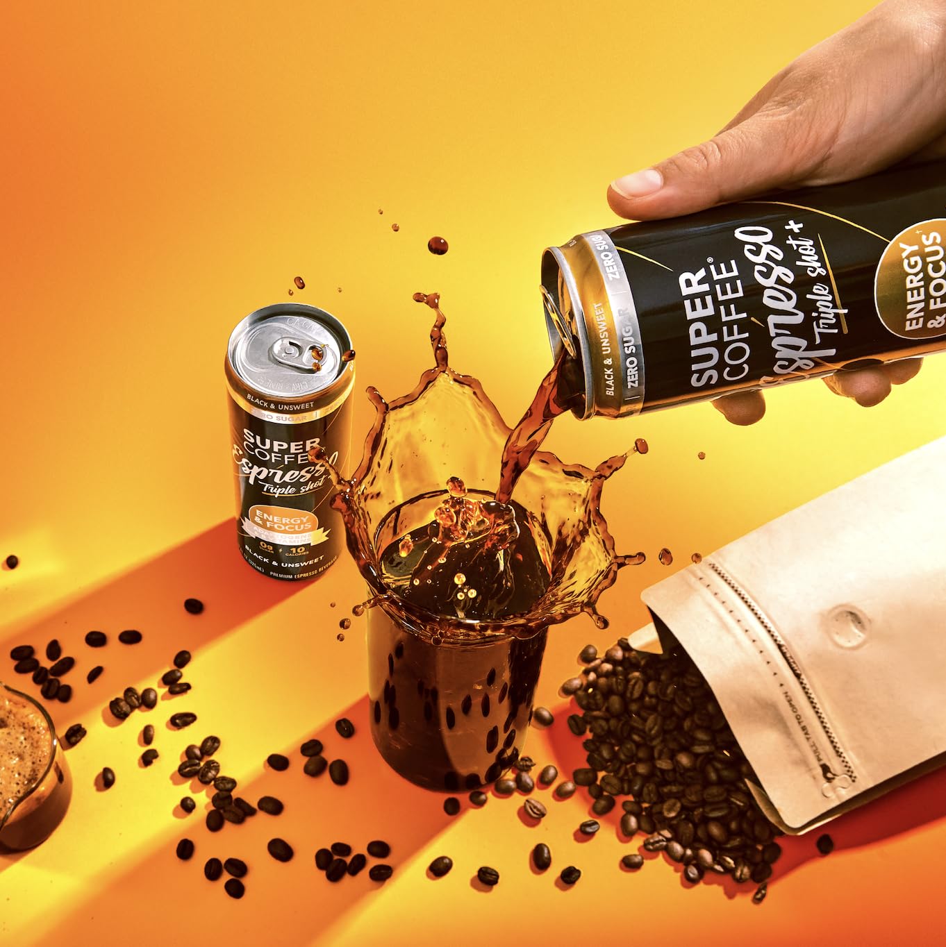 Super Coffee Espresso Triple Shot Black, 0g Sugar Cold Brew, 11oz 12Pk