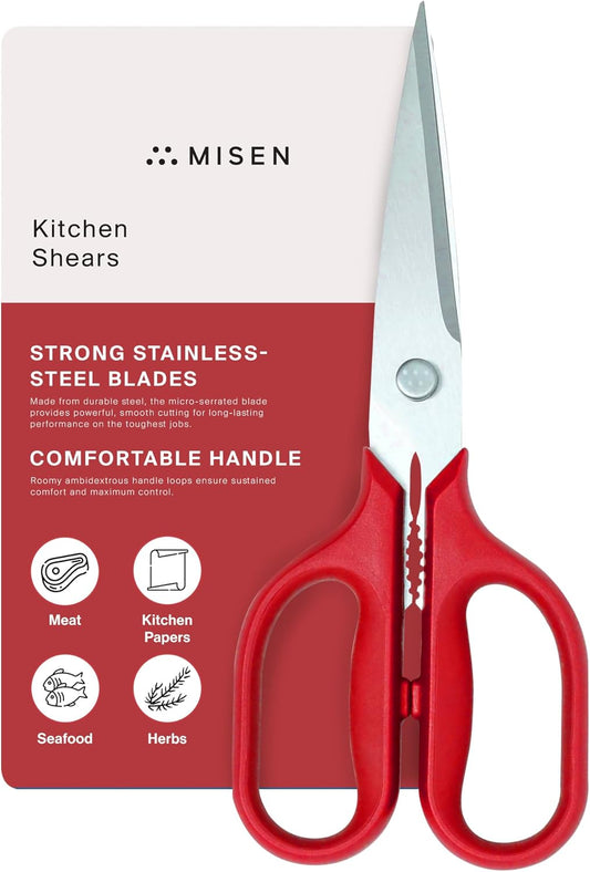 Misen Heavy Duty Kitchen Shears - Versatile Scissors for Meat, Poultry & More - Easy Clean, Professional Grade -