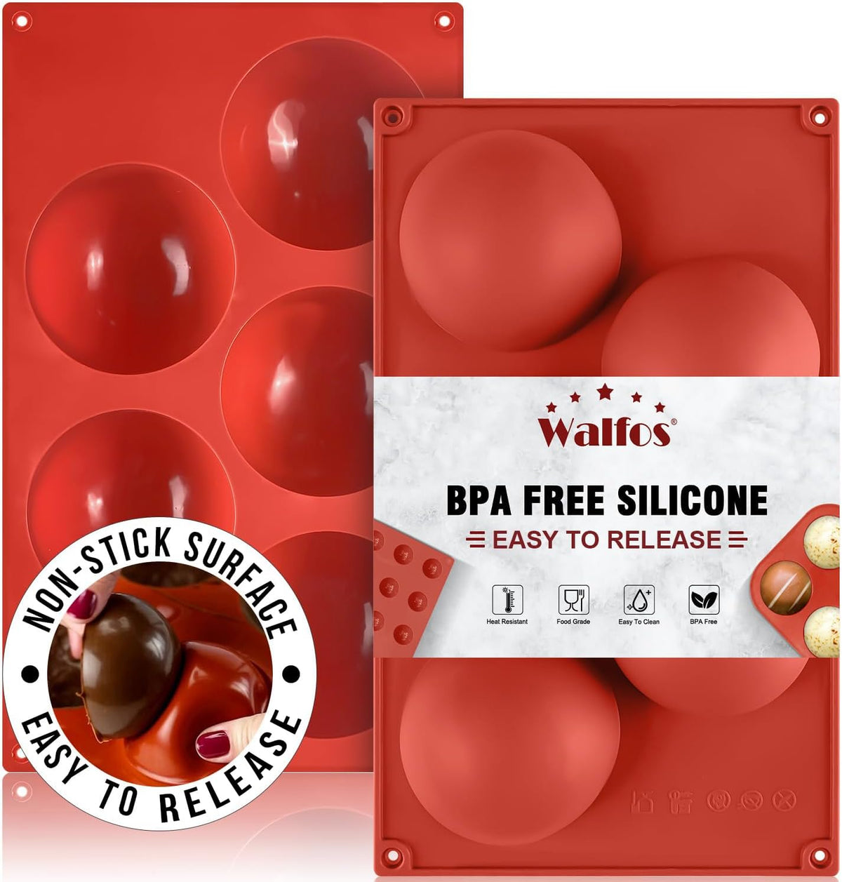 Extra Large 5-Cavity Semi Sphere Silicone Mold