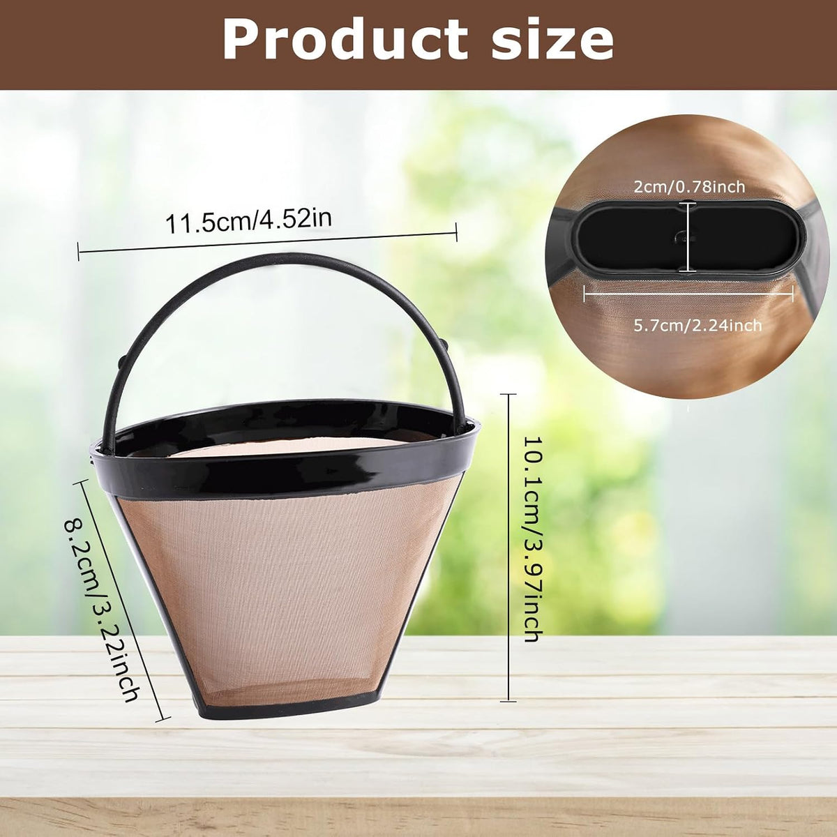 KEEPOW Reusable Coffee Filter Replacement 8-12 Cup