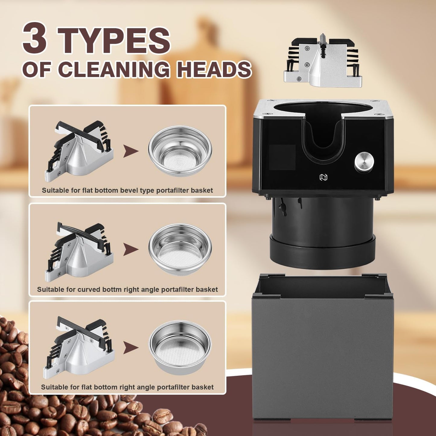 NEUTRAL NS300 Pro Electric Portafilter Cleaner-Automatic Coffee Grounds Cleaning Machine-Knock box for Espresso coffee-Espresso Puck Sucker-Suitable for 58mm portafilters.