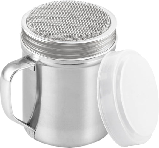 CUSINIUM Powdered Sugar Shaker Duster - With Handle - Cinnamon Shaker For Coffee Bar - Fine Mesh Dredge - 10 ounce | Style: