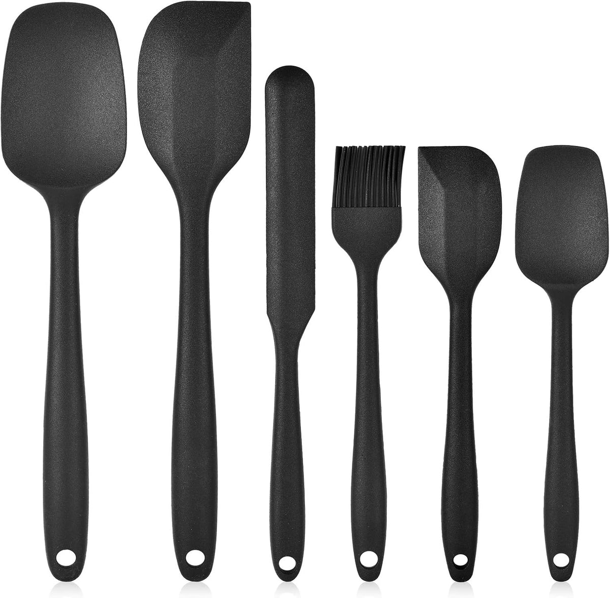 Silicone Spatula Set Food Heat Resistant Kitchen Rubber | Food Grade Silicone SeamlessUtensils One Piece Design BPA-Free,Non-Stick,Dishwasher Safe,Cooking and Mixing Set of 6PCS