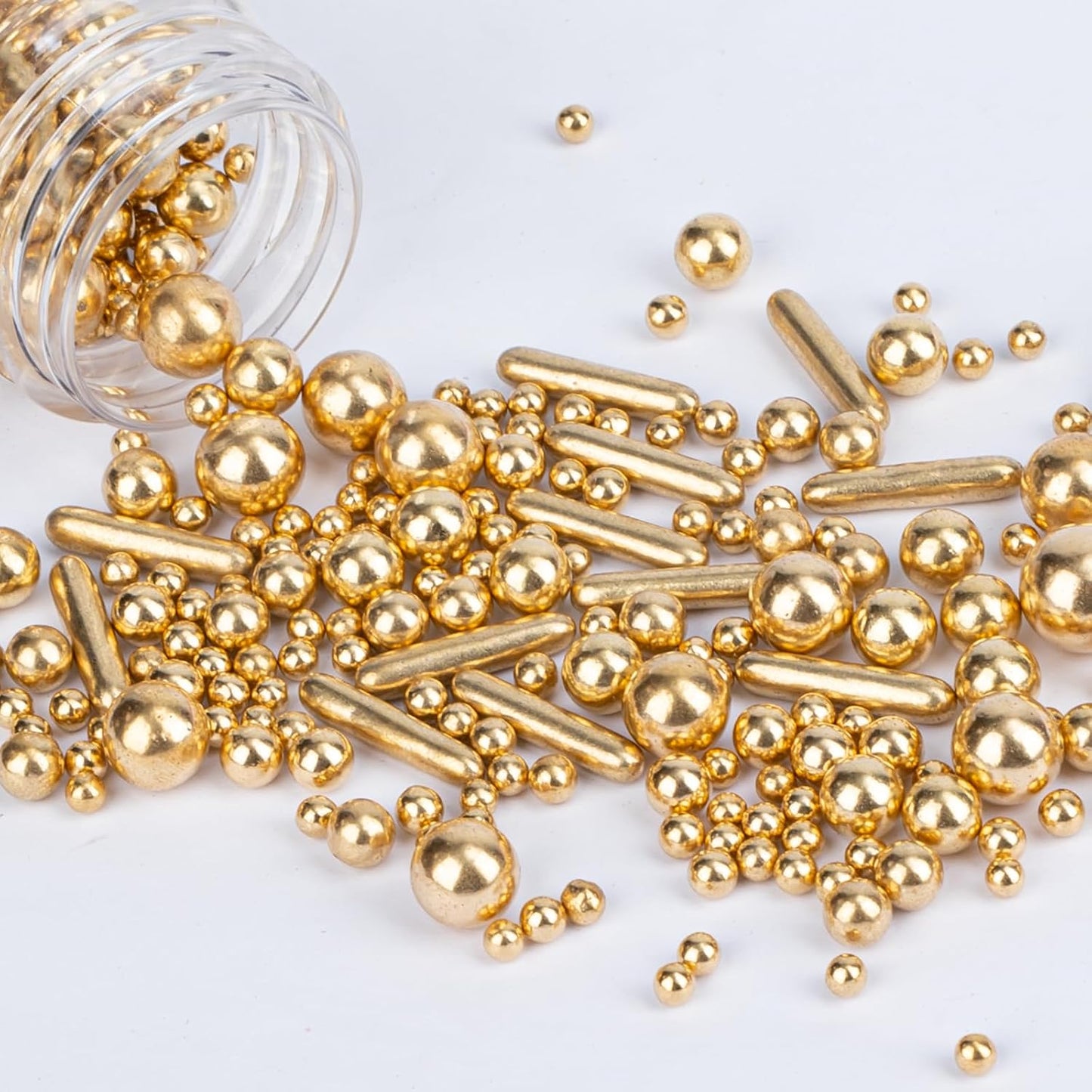 Twisweet Gold Sprinkles 130g, Edible Pearl Sprinkles &amp; Sugar Rods for Cakes | Gold cake decorations, edible sprinkles for cake decorating, cupcakes, cookies, weddings, birthdays &amp; Christmas treats