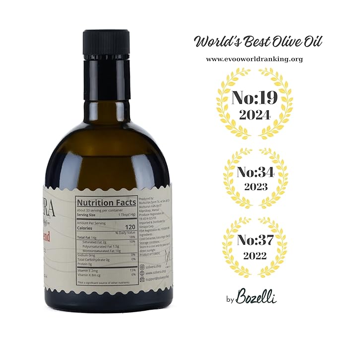 Solivera Orígenes Blend Extra Virgin Olive Oil Cold Pressed, 300+ High Polyphenols, Heritage Blend, Rich & Earthy, Single-Origin Organic Olive Oil, Hand Picked Early Harvest - 16.8 fl. oz. (Orígenes Blend)